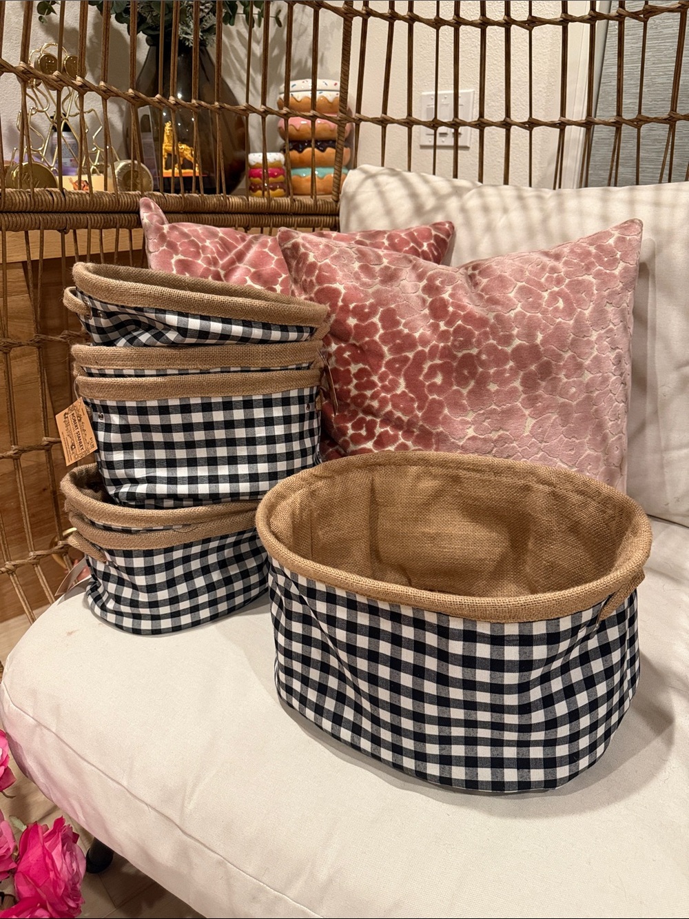 New Robert Stanley checkered baskets fall Christmas Halloween gift
